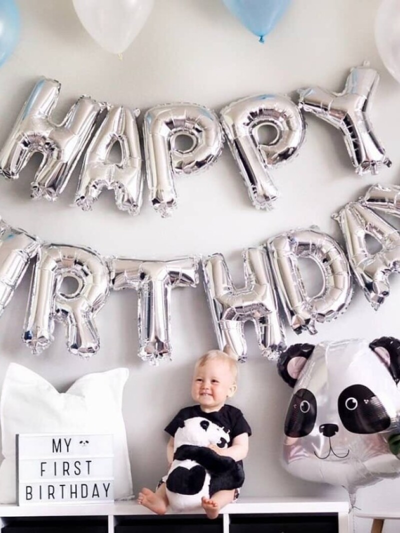 Надпись буквы фольгированные Happy Birthday ассорти цветов